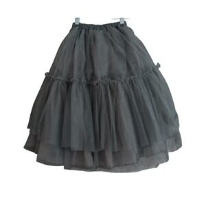 Joyfolie Skirt Girls 4 Gray Layered Tulle Tutu Ruffle Elastic Waist‎ Lined Party